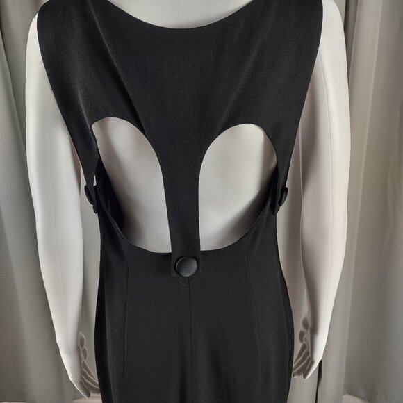 A.J. Bari Black Sleeveless Open Back Sheath Cocktail Dress Petite 10 - Picture 5 of 11